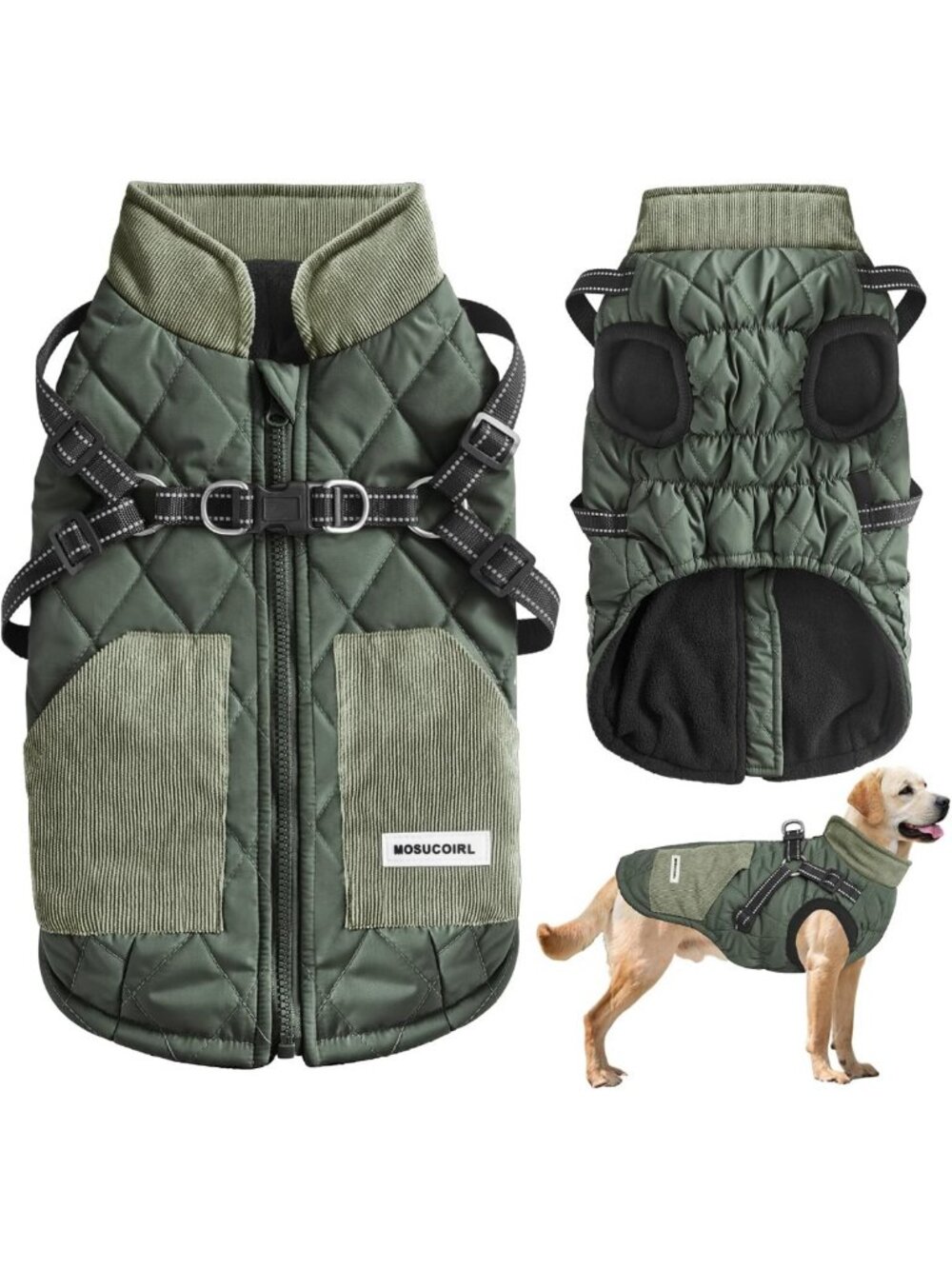 Cozy Waterproof Dog Coat - Reflective Winter Jacket for Small to Large Dogs